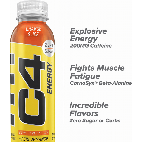 Cellucor C4 On The Go Energy Orange Slice (355ml) 12 Pack - Image 3