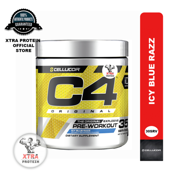 Cellucor C4 Pre Workout Original Explosive (30 Servings) Icy Blue Razz