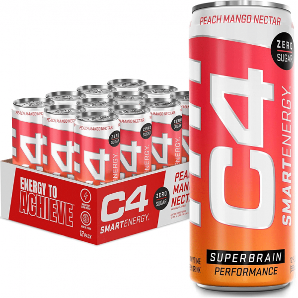 Cellucor C4 Smart Energy Sugar-Free Energy Drink Peach Mango Nectar (355ml) 12 Pack - Image 2