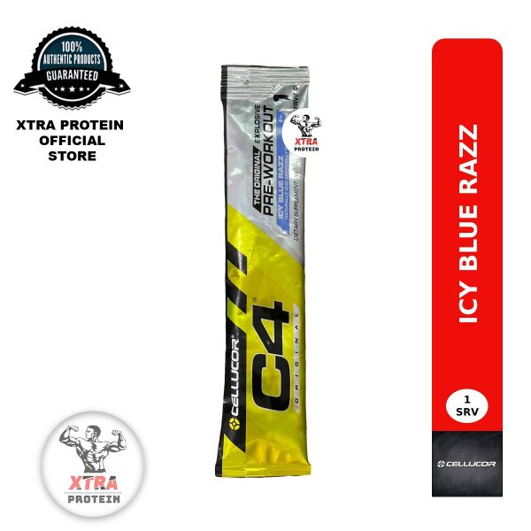 Cellucor C4 Original Explosive Pre-Workout Icy Blue Razz (6.5g) Single Serving