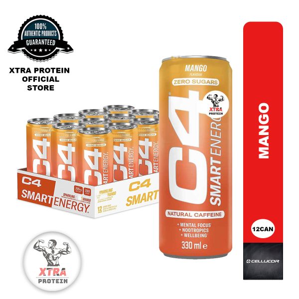 Cellucor C4 Smart Energy Sugar-Free Mango (355ml) 12 Pack