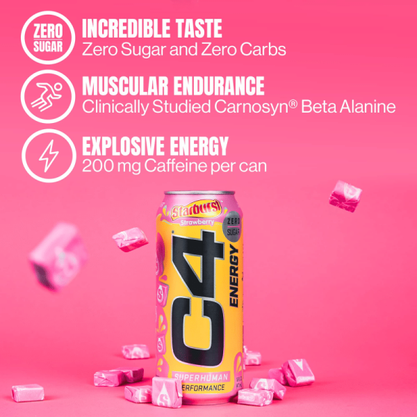 Cellucor C4 Sugar-Free Energy Strawberry Starburst (473ml) 12 Pack - Image 2