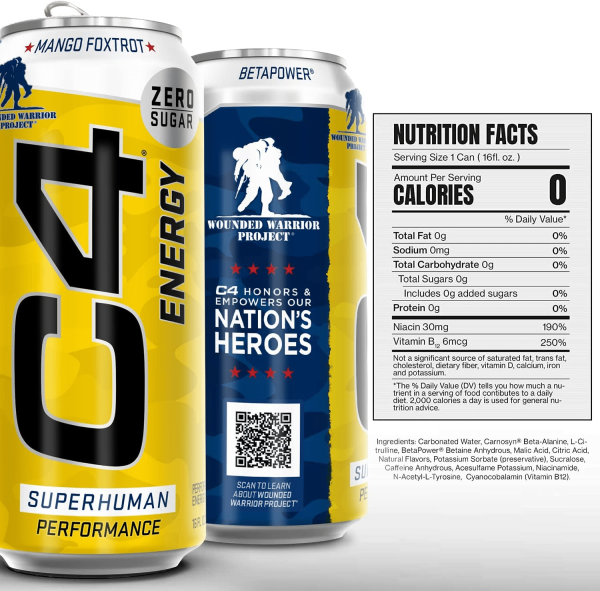 Cellucor C4 Sugar-Free Energy Mango Foxtrot (473ml) 12 Pack - Image 2