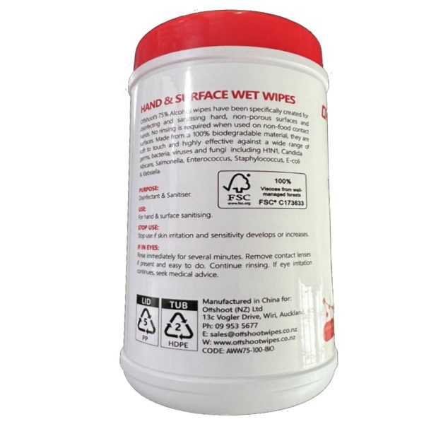 Offshoot Disinfectant Wipes (100 Wipes) Biodegradable - Image 2