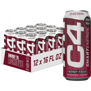 Cellucor C4 Smart Energy Sugar-Free Energy Drink Black Cherry (473ml) 12 Pack