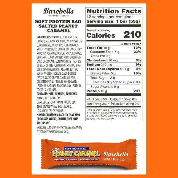 Barebells Protein Bar Soft Salted Peanut Caramel (55g) 12 Bars USA - Image 2