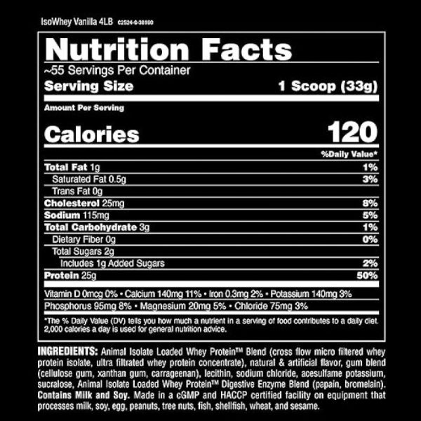 Animal Whey Isolate Vanilla (4lbs) 52 Servings (EXCLUSIVE DISTRIBUTOR) - Image 2
