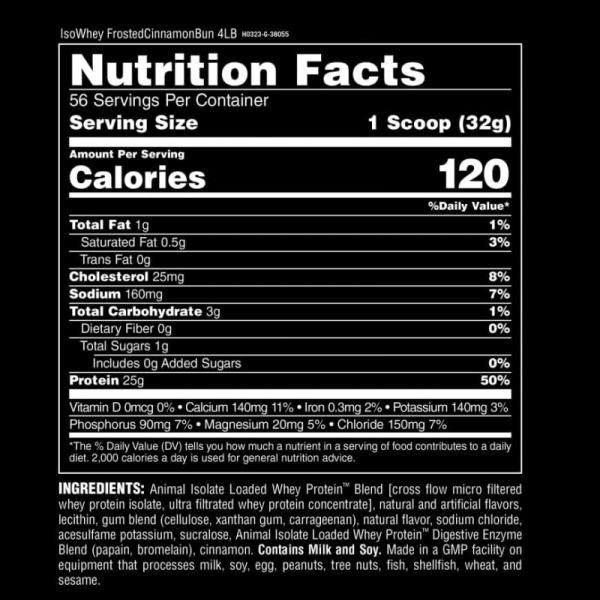 Animal Whey Isolate Frosted Cinnamon (4lbs) 56 Servings (EXCLUSIVE DISTRIBUTOR) - Image 2